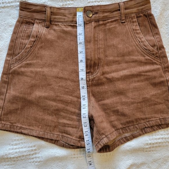 🧡 3/$25 - Brown Boho Style High Waisted Jean Shorts - Picture 5 of 6